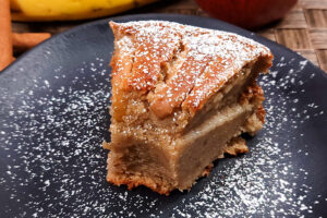 Receita fácil de bolo de maçã e banana